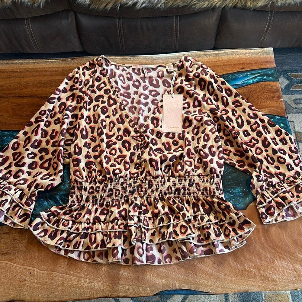Scotch & Soda animal print blouse new with tags XS and small